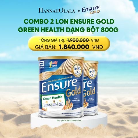  DEAL_6: COMBO 2 LON ENSURE GOLD GREEN HEALTH DẠNG BỘT 800G 