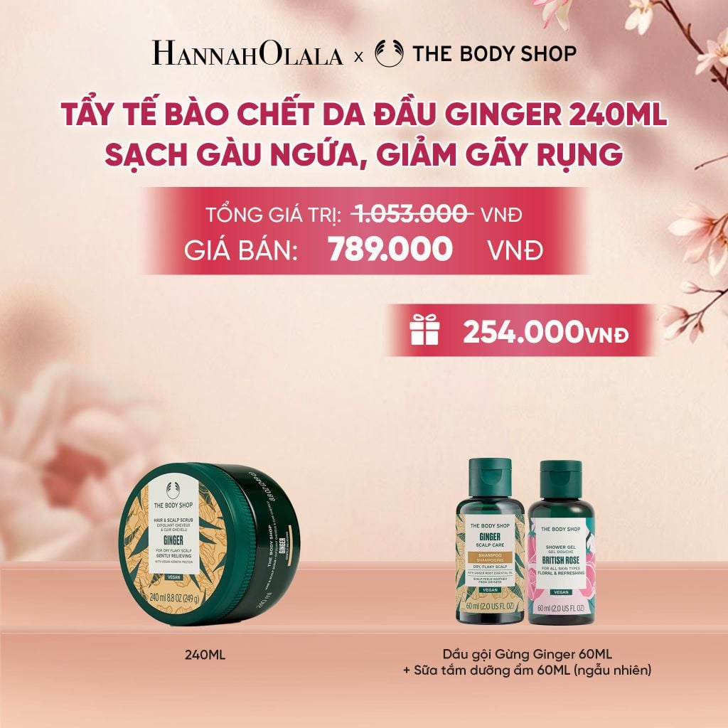  TẨY TẾ BÀO CHẾT DA ĐẦU ĐÁNH BAY GÀU NGỨA GINGER HAIR SCRUB 240ML 