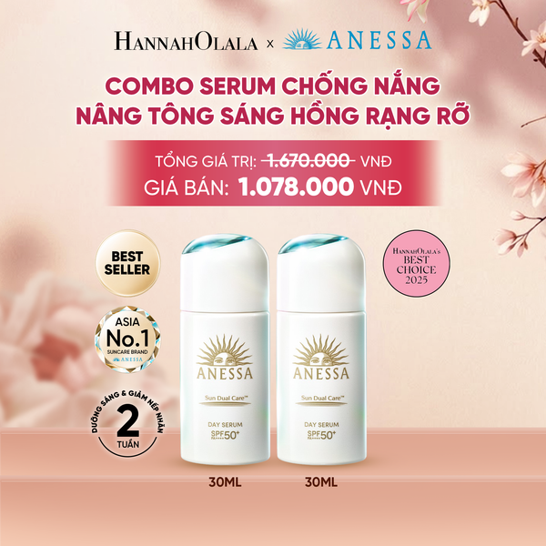 COMBO SERUM CHỐNG NẮNG DƯỠNG DA NÂNG TÔNG NGĂN NGỪA LÃO HÓA ANESSA DAY SERUM SPF50+ PA++++ 30MLX2 - DEAL 6 - A356 
