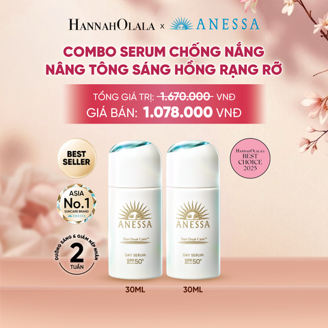  COMBO SERUM CHỐNG NẮNG DƯỠNG DA NÂNG TÔNG NGĂN NGỪA LÃO HÓA ANESSA DAY SERUM SPF50+ PA++++ 30MLX2 - DEAL 6 - A356 