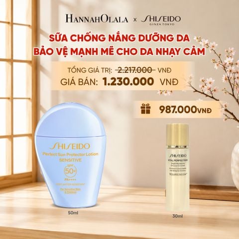  SỮA CHỐNG NẮNG CHO DA NHẠY CẢM SHISEIDO GSC PERFECT SUN PROTECTOR LOTION SENSITIVE SPF50+ 50ML - DEAL 6 
