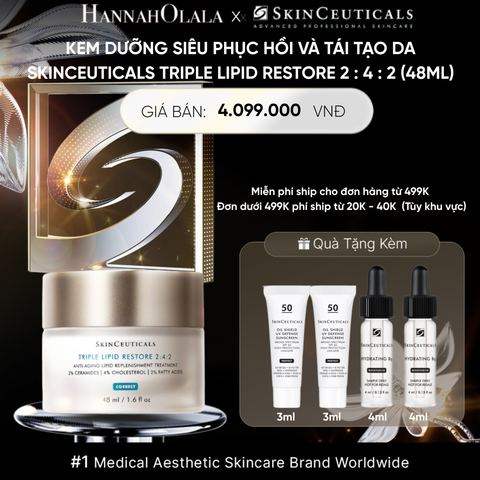  DEAL 6 KEM DƯỠNG SIÊU PHỤC HỒI VÀ TÁI TẠO DA SKINCEUTICALS TRIPLE LIPID RESTORE 2 : 4 : 2 (48ML) 