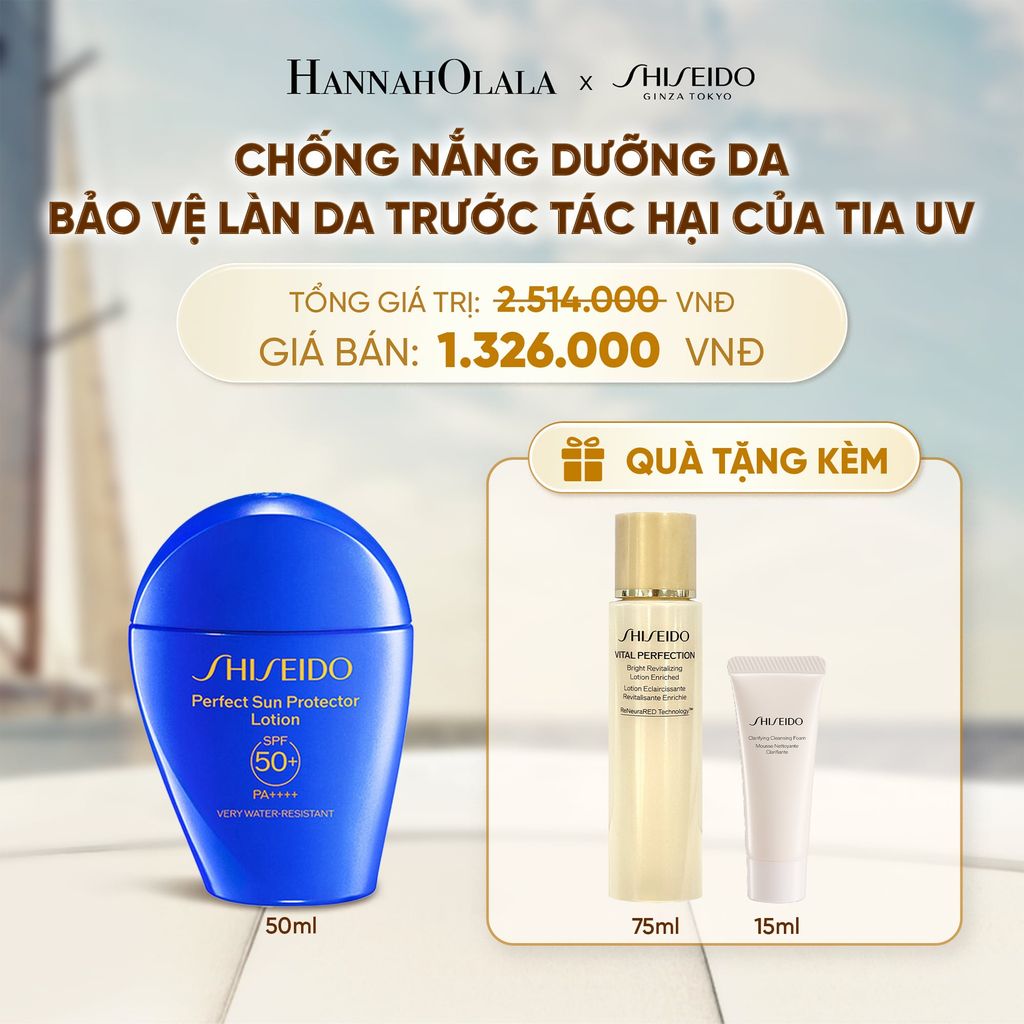  SỮA CHỐNG NẮNG DƯỠNG DA SHISEIDO GSC PERFECT SUN PROTECTOR LOTION SPF50+ 50ML - DEAL 2 