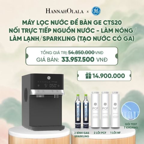  MÁY LỌC NƯỚC ĐỂ BÀN GE CTS20 NỐI TRỰC TIẾP NGUỒN NƯỚC - LÀM NÓNG/LÀM LẠNH/SPARKLING (TẠO NƯỚC CÓ GA) - DEAL 6 - A1992 