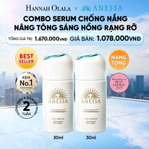  COMBO SERUM CHỐNG NẮNG DƯỠNG DA NÂNG TÔNG NGĂN NGỪA LÃO HÓA ANESSA DAY SERUM SPF50+ PA++++ 30MLX2 - DEAL 6 
