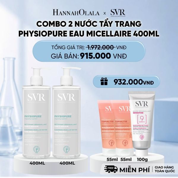  COMBO 2 NƯỚC TẨY TRANG CHO DA NHẠY CẢM PHYSIOPURE EAU MICELLAIRE 400ML - DEAL 6 