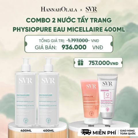  COMBO 2 NƯỚC TẨY TRANG CHO DA NHẠY CẢM PHYSIOPURE EAU MICELLAIRE 400ML - DEAL 6 - A1341 