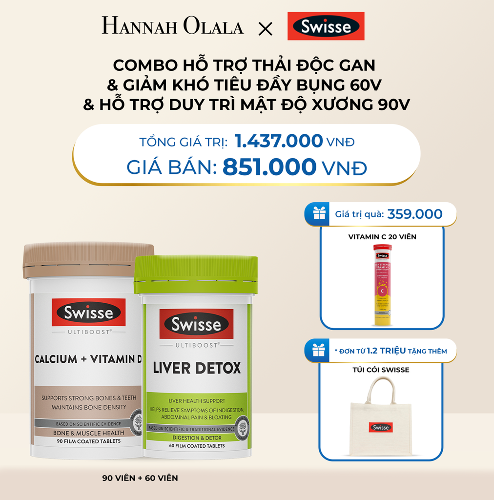  DEAL 6: COMBO HỖ TRỢ THẢI ĐỘC GAN & GIẢM KHÓ TIÊU ĐẦY BỤNG 60V & HỖ TRỢ DUY TRÌ MẬT ĐỘ XƯƠNG 90V 