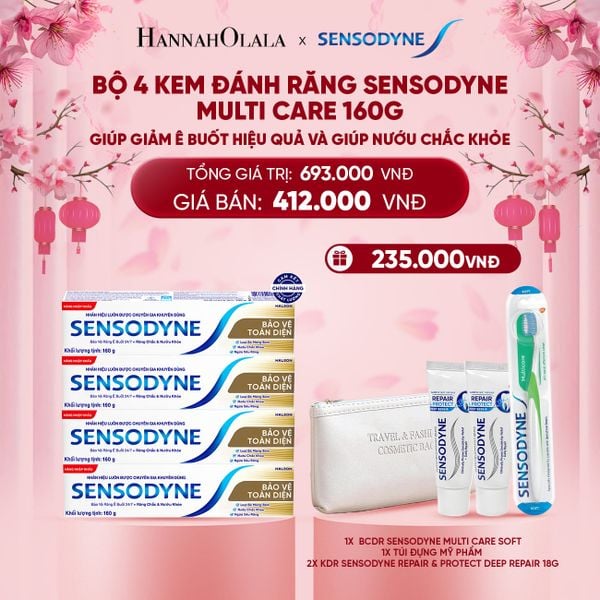  A758_DEAL 6: BỘ 4 KEM ĐÁNH RĂNG SENSODYNE MULTI CARE 160G GIÚP GIẢM Ê BUỐT HIỆU QUẢ VÀ GIÚP NƯỚU CHẮC KHỎE 