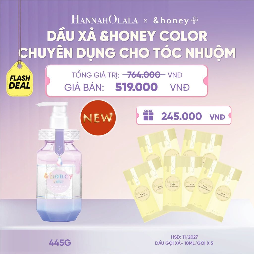  [NEW] DẦU XẢ &HONEY COLOR BẢO VỆ TÓC NHUỘM CHUYÊN DỤNG CHO TÓC NHUỘM - H074 