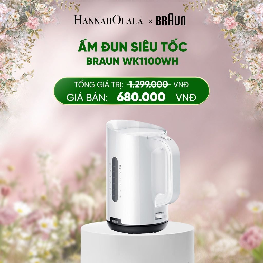  E1384_DEAL 15 : ẤM ĐUN SIÊU TỐC BRAUN WK1100WH 