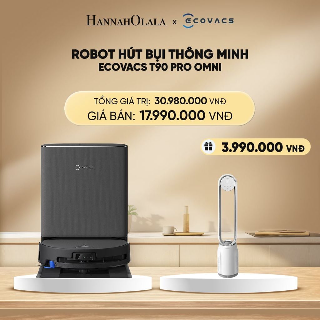  DEAL 6: ROBOT HÚT BỤI THÔNG MINH ECOVACS T90 PRO OMNI | Ưu đãi mở bán 24/01–28/02 | Giao hàng từ 05/02 