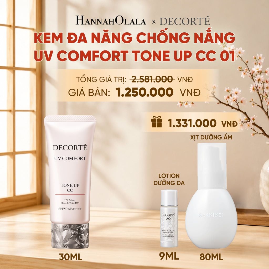  KEM CHỐNG NẮNG HIỆU CHỈNH TONE DA DECORTÉ UV COMFORT (BẢN MỚI) - B31 