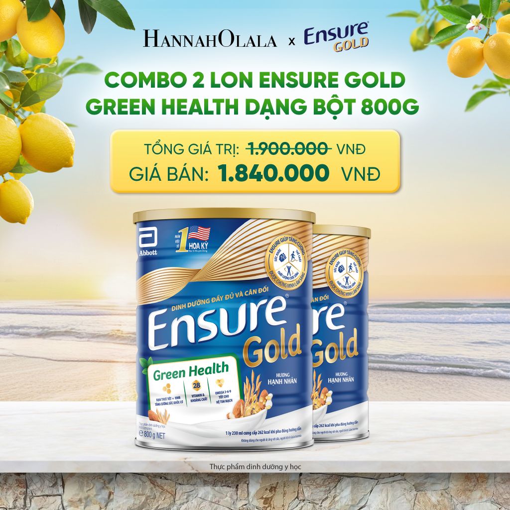  COMBO 2 LON ENSURE GOLD GREEN HEALTH DẠNG BỘT 800G DEAL 6: 