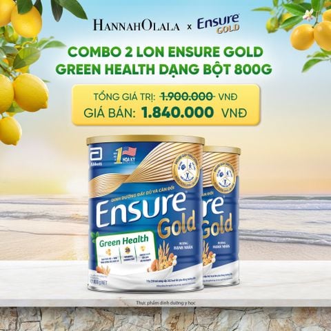  COMBO 2 LON ENSURE GOLD GREEN HEALTH DẠNG BỘT 800G DEAL 6: 