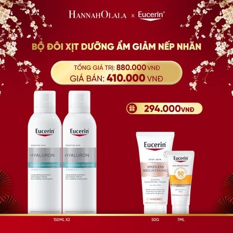  DEAL 06: BỘ 02 XỊT DƯỠNG ẨM & HỖ TRỢ CẢI THIỆN TÌNH TRẠNG NẾP NHĂN EUCERIN HYALURON MIST SPRAY 150ML 