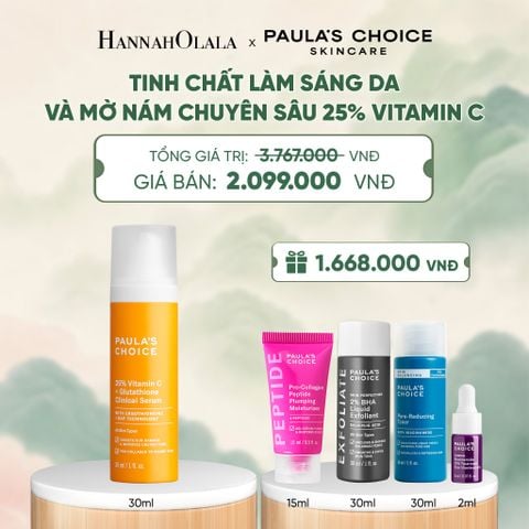  TINH CHẤT LÀM SÁNG DA VÀ MỜ NÁM CHUYÊN SÂU VỚI 25% VITAMIN C + GLUTATHIONE CLINICAL SERUM 30ML - DEAL 6 - A1598 