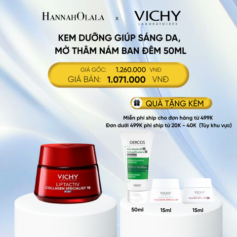  DEAL 6 KEM DƯỠNG GIÚP SÁNG DA, MỜ THÂM NÁM BAN ĐÊM LIFTACTIV COLLAGEN SPECIALIST NIGHT 50ML 
