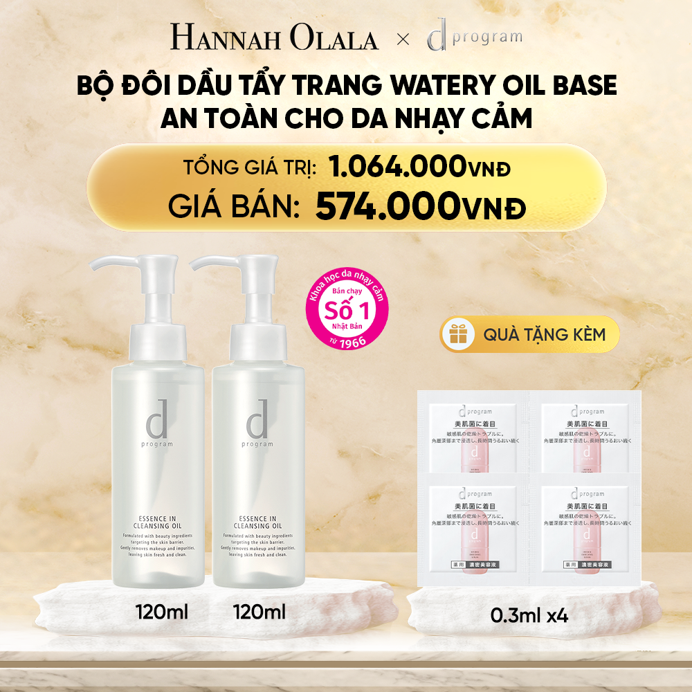  DEAL 6: BỘ ĐÔI DẦU TẨY TRANG DƯỠNG DA DPROGRAM ESSENCE IN CLEANSING OIL 120ML 