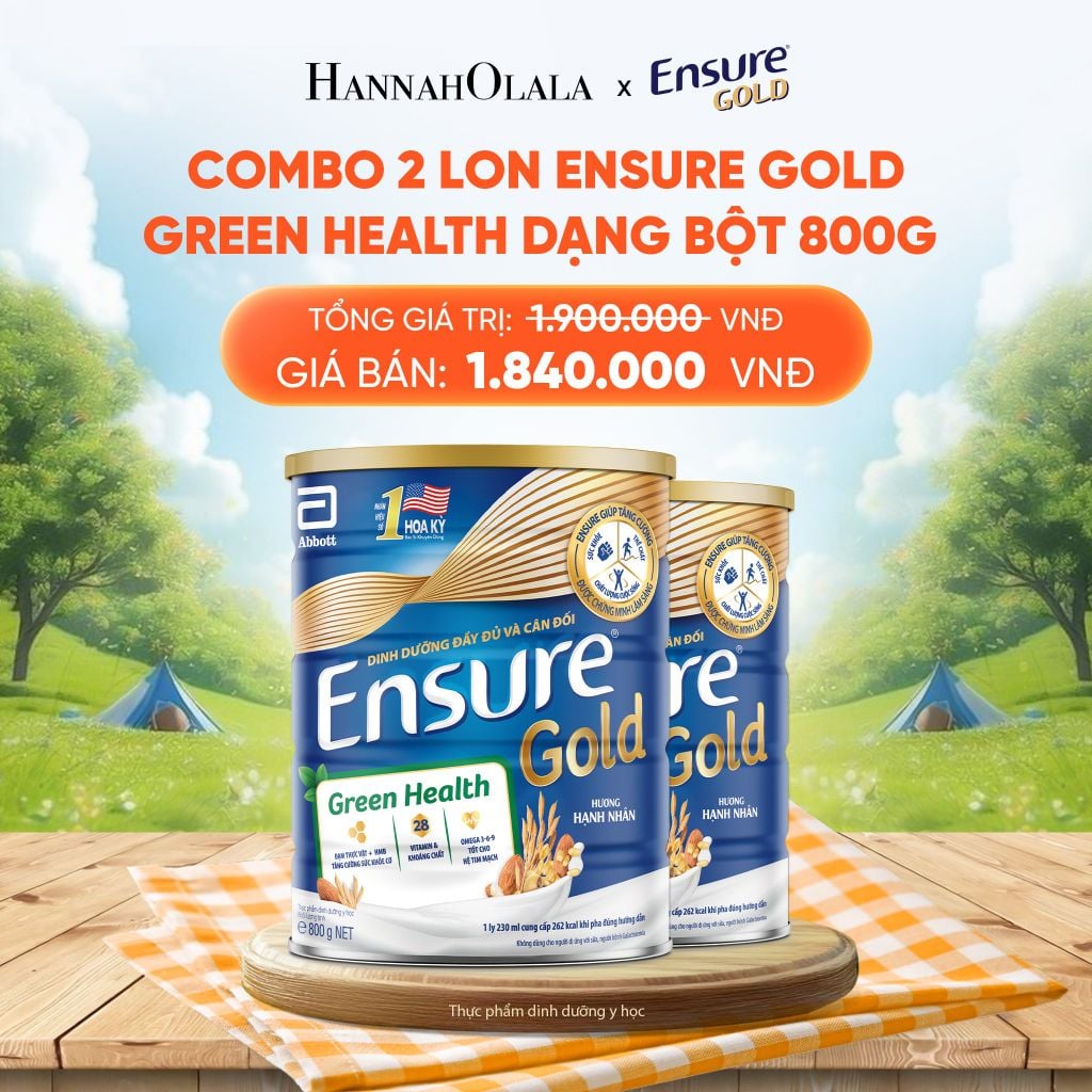  COMBO 2 LON ENSURE GOLD GREEN HEALTH DẠNG BỘT 800G DEAL 6: 