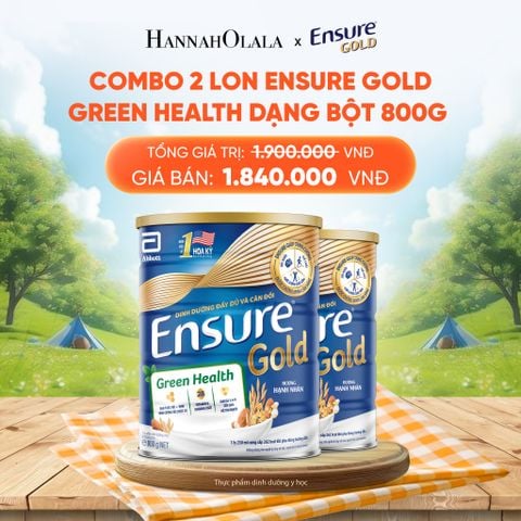  COMBO 2 LON ENSURE GOLD GREEN HEALTH DẠNG BỘT 800G DEAL 6: 