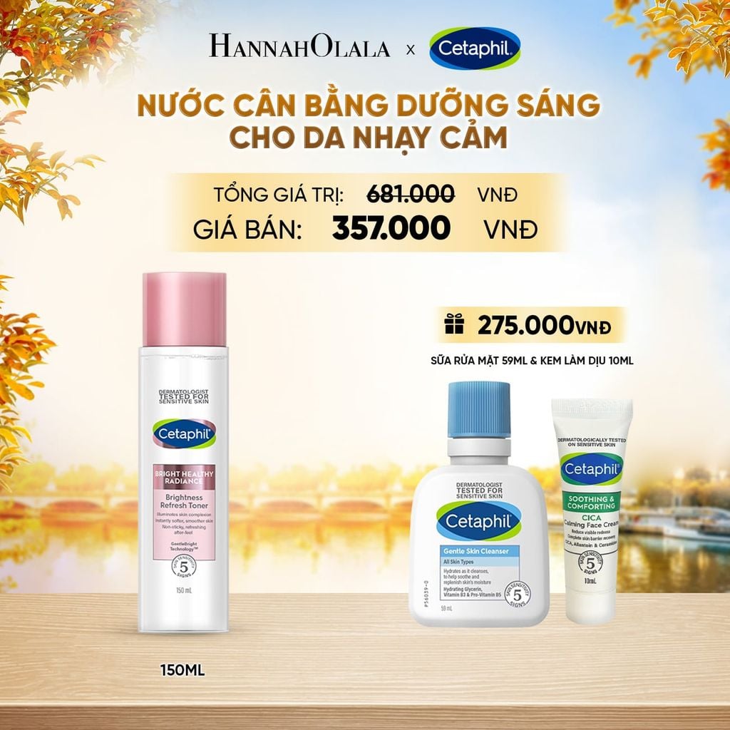  NƯỚC CÂN BẰNG LÀM SÁNG DỊU LÀNH CHO DA NHẠY CẢM CETAPHIL BRIGHT HEALTHY RADIANCE TONER 150ML DEAL 6: - E1753 