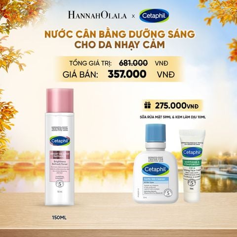  NƯỚC CÂN BẰNG LÀM SÁNG DỊU LÀNH CHO DA NHẠY CẢM CETAPHIL BRIGHT HEALTHY RADIANCE TONER 150ML DEAL 6: - E1753 