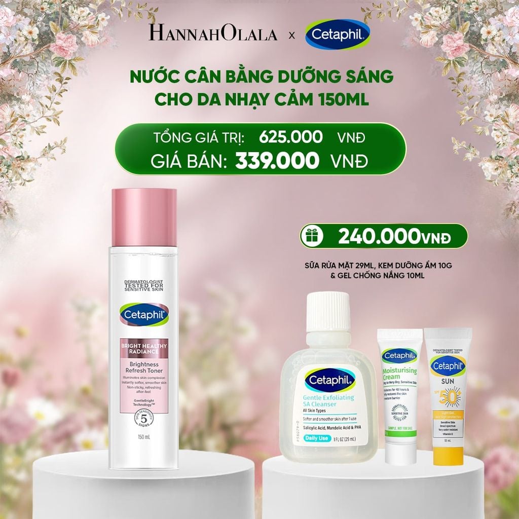  DEAL 6: NƯỚC CÂN BẰNG LÀM SÁNG DỊU LÀNH CHO DA NHẠY CẢM CETAPHIL BRIGHT HEALTHY RADIANCE TONER 150ML 