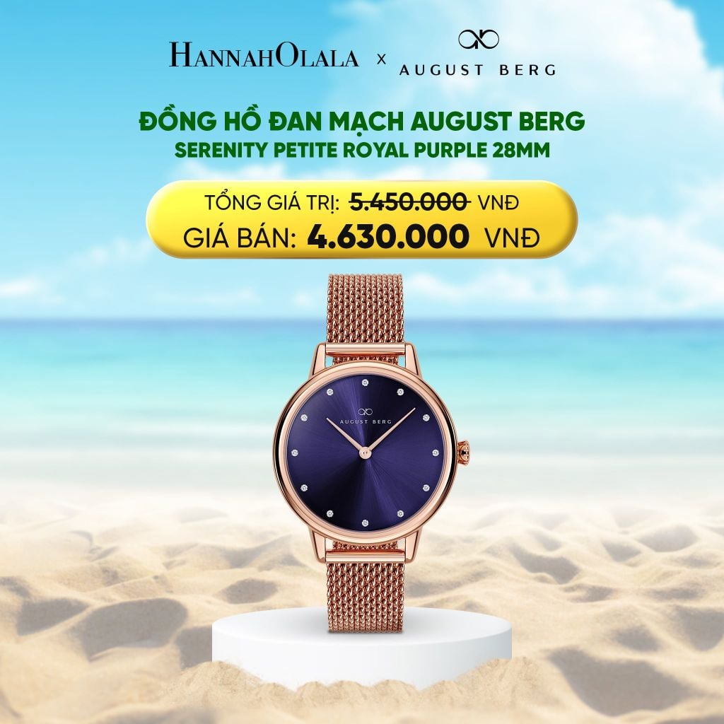  DEAL 6: SERENITY PETITE ROYAL PURPLE 28MM - DÂY KIM LOẠI MESH - VÀNG HỒNG 