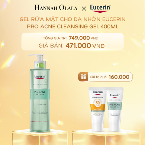 C818_DEAL 6: GEL RỬA MẶT CHO DA NHỜN EUCERIN PRO ACNE CLEANSING GEL 400ML 