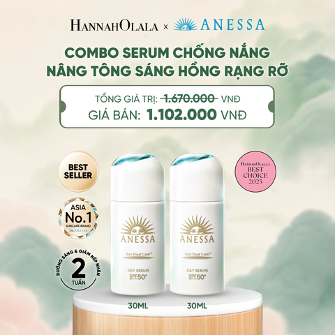  COMBO SERUM CHỐNG NẮNG DƯỠNG DA NÂNG TÔNG NGĂN NGỪA LÃO HÓA ANESSA DAY SERUM SPF50+ PA++++ 30MLX2 - DEAL 6 - A1198 