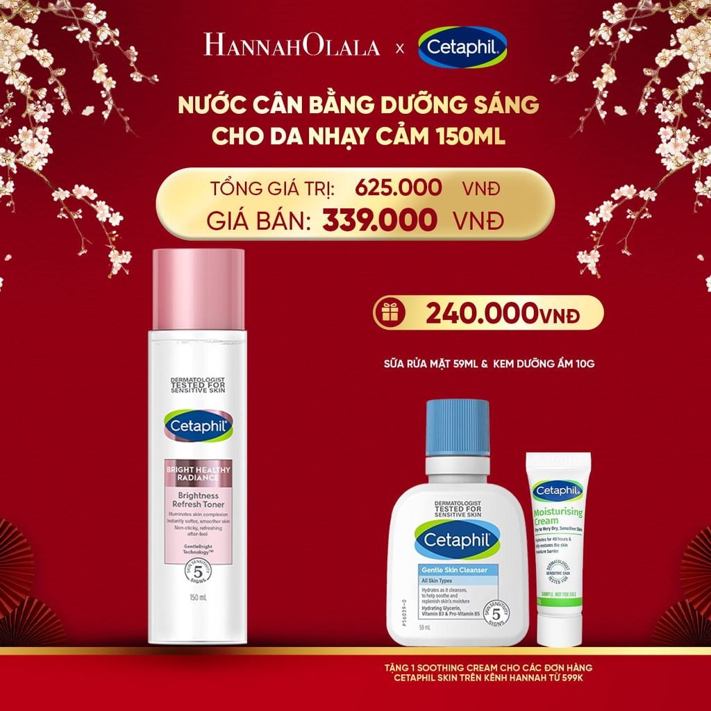  DEAL 6: NƯỚC CÂN BẰNG LÀM SÁNG DỊU LÀNH CHO DA NHẠY CẢM CETAPHIL BRIGHT HEALTHY RADIANCE TONER 150ML 