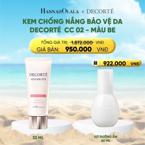  DEAL 6: KEM CHỐNG NẮNG BẢO VỆ, HIỆU CHỈNH TONE DA DECORTÉ SUN SHELTER 