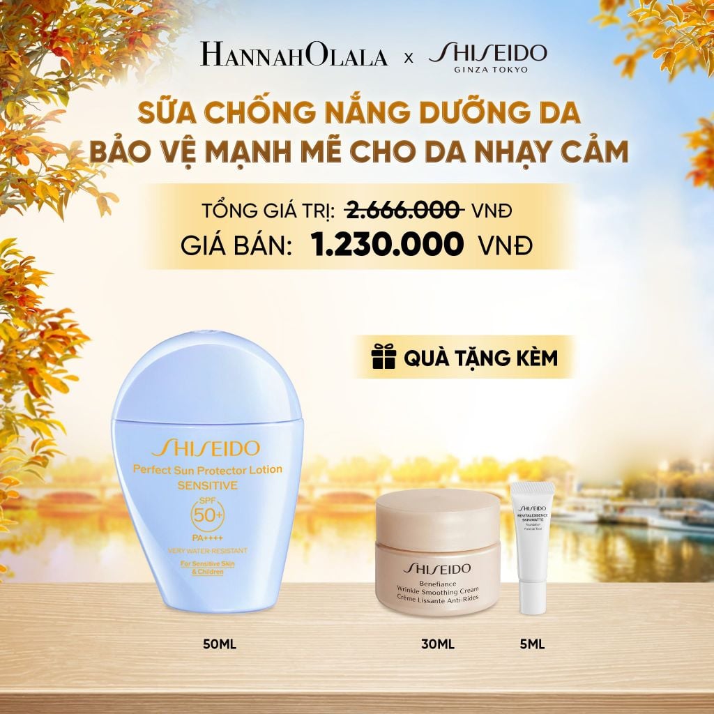  SỮA CHỐNG NẮNG CHO DA NHẠY CẢM SHISEIDO GSC PERFECT SUN PROTECTOR LOTION SENSITIVE SPF50+ 50ML - DEAL 06 - E438 