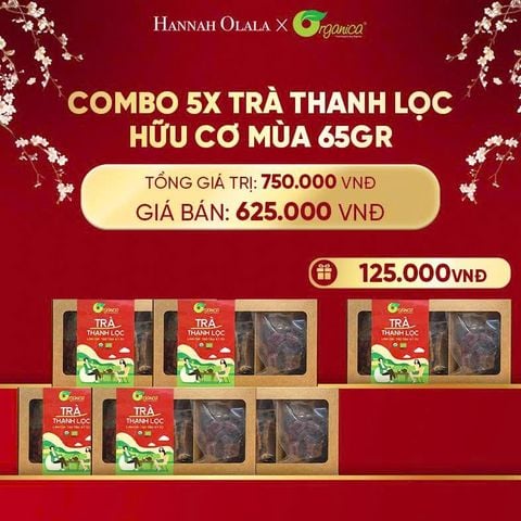  DEAL 5: COMBO 5X TRÀ THANH LỌC HỮU CƠ MÙA 65GR 