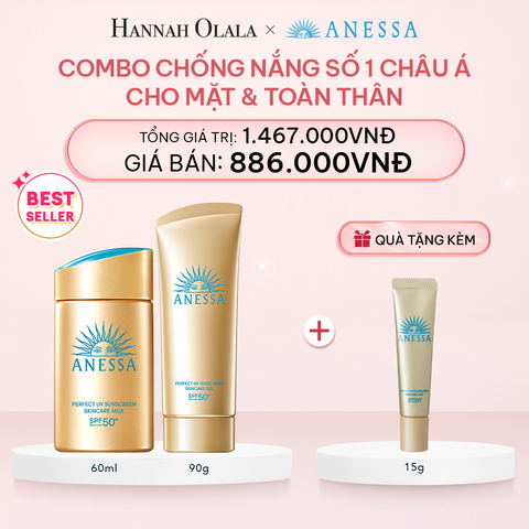  E126_DEAL 6: COMBO SỮA CHỐNG NẮNG & GEL CHỐNG NẮNG BẢO VỆ HOÀN HẢO CHO MẶT - TOÀN THÂN ANESSA GOLD MILK 60ML + GOLD GEL 90G 