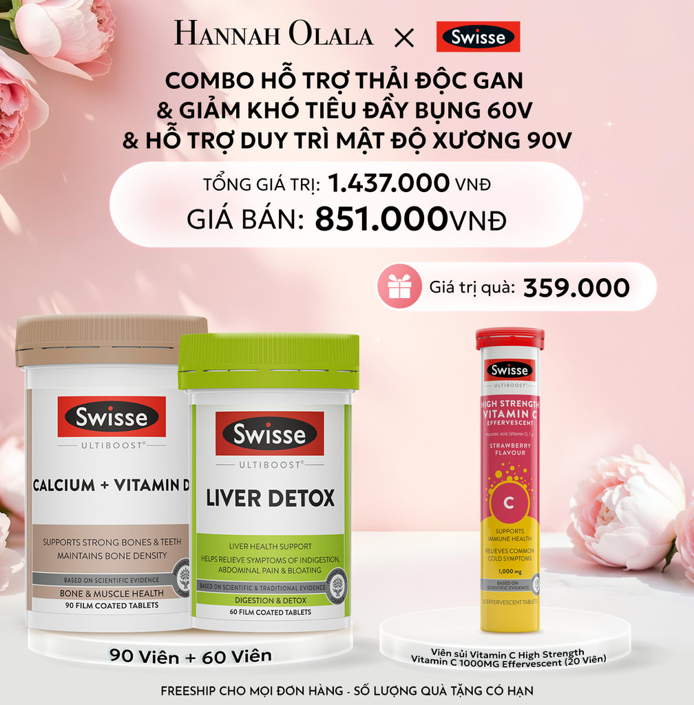  E828: DEAL 6: COMBO HỖ TRỢ THẢI ĐỘC GAN & GIẢM KHÓ TIÊU ĐẦY BỤNG 60V & HỖ TRỢ DUY TRÌ MẬT ĐỘ XƯƠNG 90V 