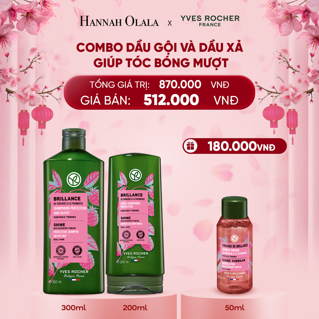  DEAL 6: COMBO DẦU GỘI VÀ DẦU XẢ GIÚP TÓC BÓNG MƯỢT TẶNG MINI GIẤM XẢ TÓC 