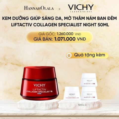  DEAL 6 KEM DƯỠNG GIÚP SÁNG DA, MỜ THÂM NÁM BAN ĐÊM LIFTACTIV COLLAGEN SPECIALIST NIGHT 50ML 