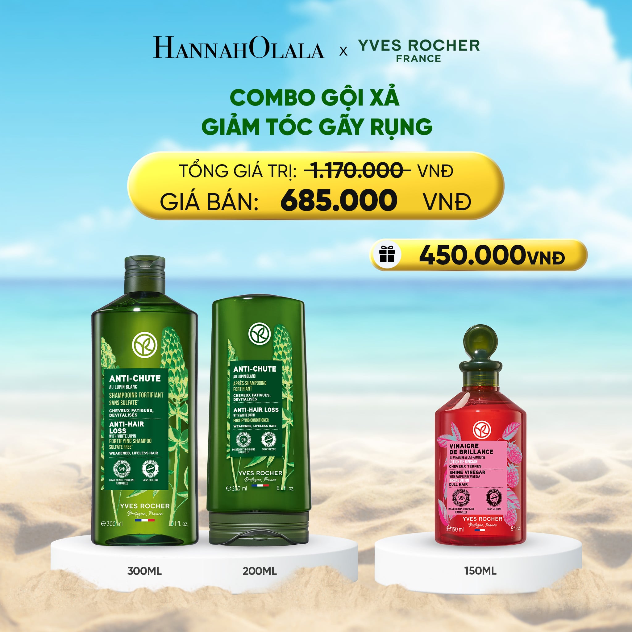 Combo Gội Xả Giảm Tóc Gãy Rụng L'Oréal