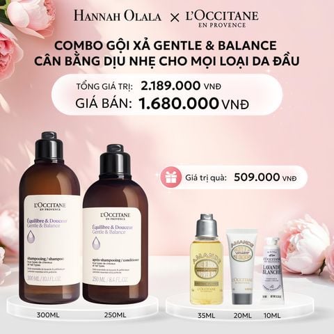  E460: DEAL 6: COMBO GỘI XẢ CÂN BẰNG DỊU NHẸ DÀNH CHO MỌI DA ĐẦU 250ML VÀ 300ML 