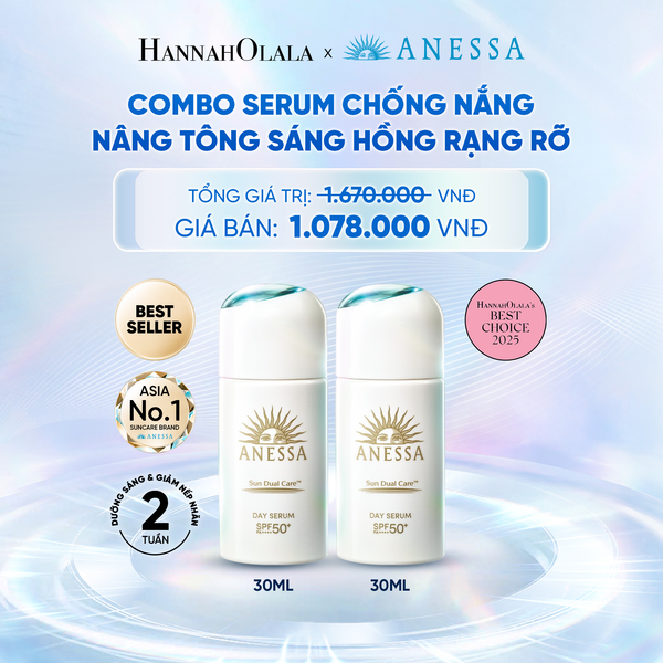  COMBO SERUM CHỐNG NẮNG DƯỠNG DA NÂNG TÔNG NGĂN NGỪA LÃO HÓA ANESSA DAY SERUM SPF50+ PA++++ 30MLX2 - DEAL 6 - C34 