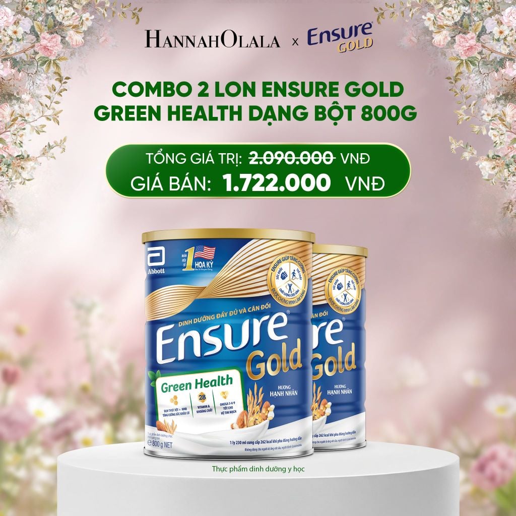  DEAL 6: COMBO 2 LON ENSURE GOLD GREEN HEALTH DẠNG BỘT 800G 