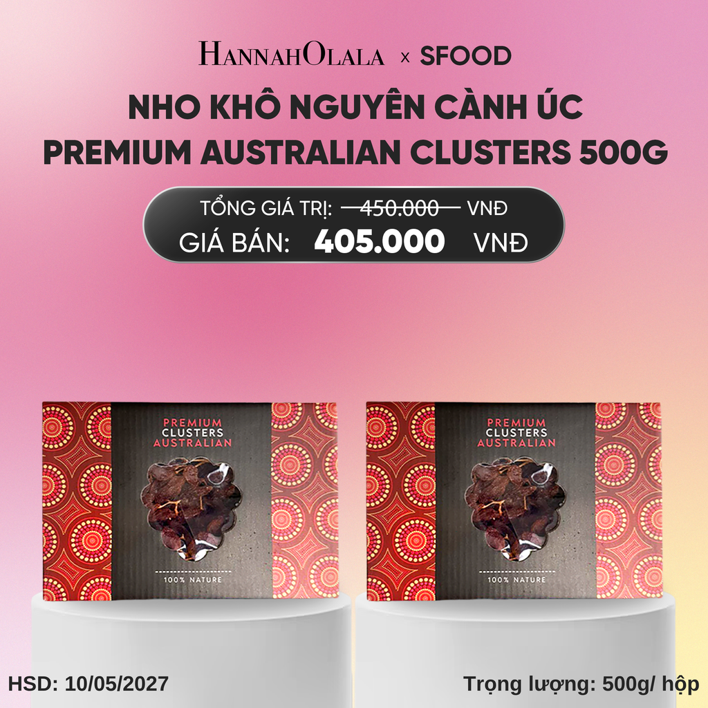  DEAL 6: COMBO 2 NHO KHÔ NGUYÊN CÀNH ÚC PREMIUM AUSTRALIAN CLUSTERS 500G_A562 