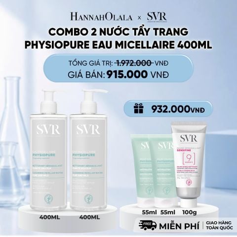  COMBO 2 NƯỚC TẨY TRANG CHO DA NHẠY CẢM PHYSIOPURE EAU MICELLAIRE 400ML - DEAL 6 