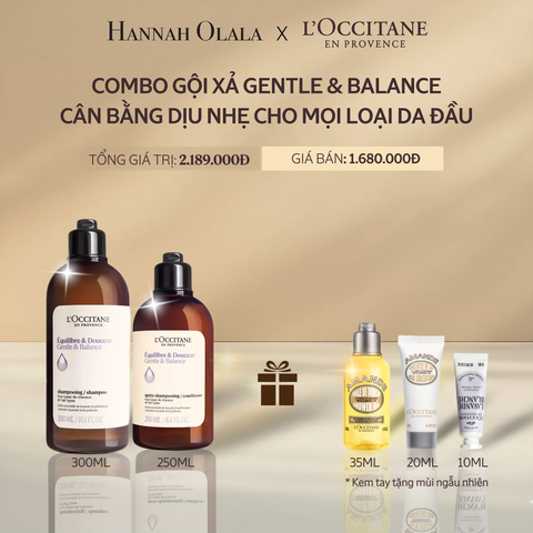  A6_DEAL 6: COMBO L'OCCITANE GỘI XẢ CÂN BẰNG DỊU NHẸ DÀNH CHO MỌI DA ĐẦU 250ML VÀ 300ML 