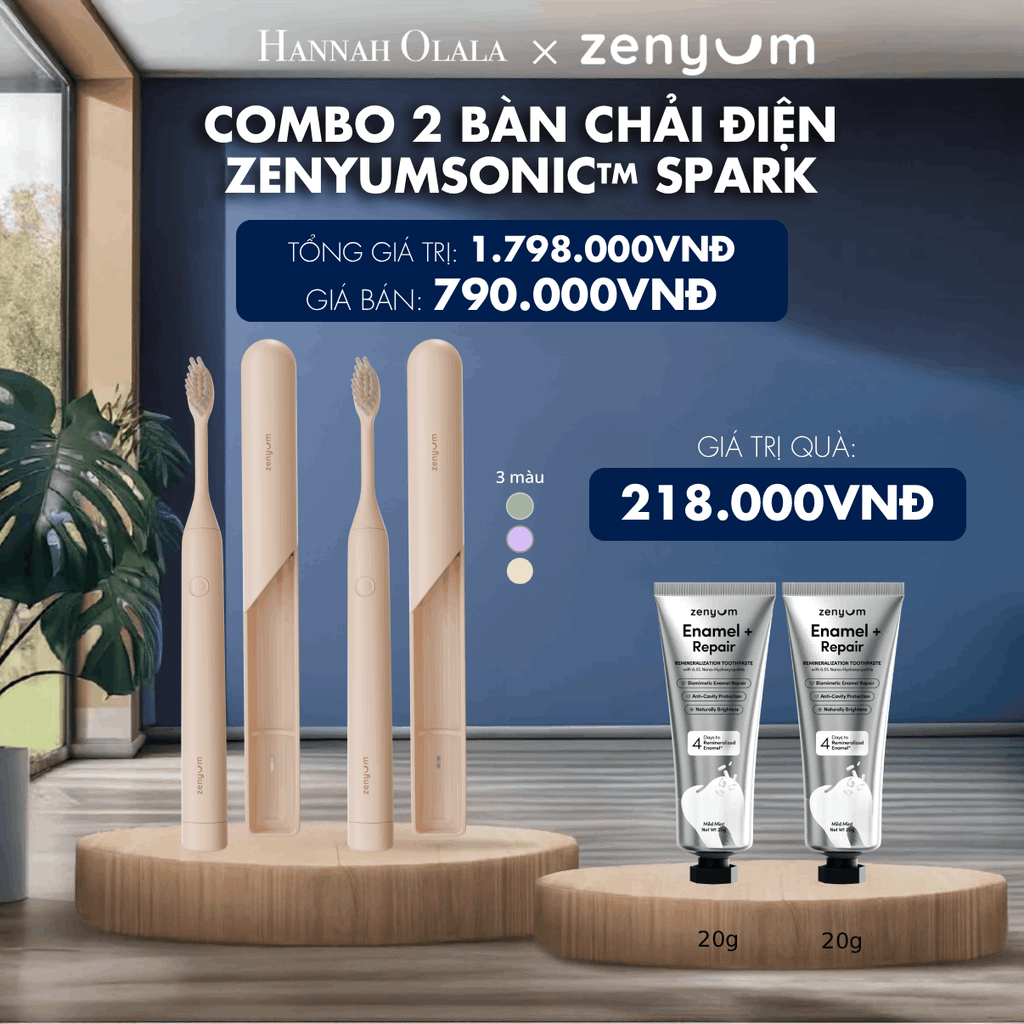  COMBO 2 BÀN CHẢI ĐIỆN ZENYUM SONIC SPARK 