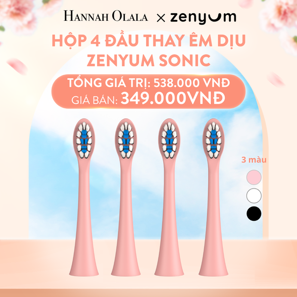  A1022_DEAL 6: HỘP 4 ĐẦU BÀN CHẢI ZENYUM SONIC PHIÊN BẢN ÊM DỊU 