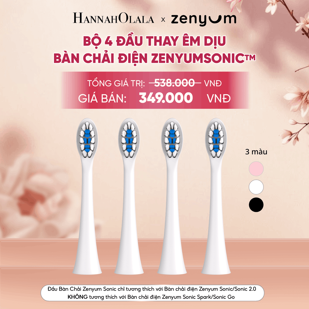  BỘ 4 ĐẦU BÀN CHẢI ZENYUM SONIC PHIÊN BẢN ÊM DỊU - A860 