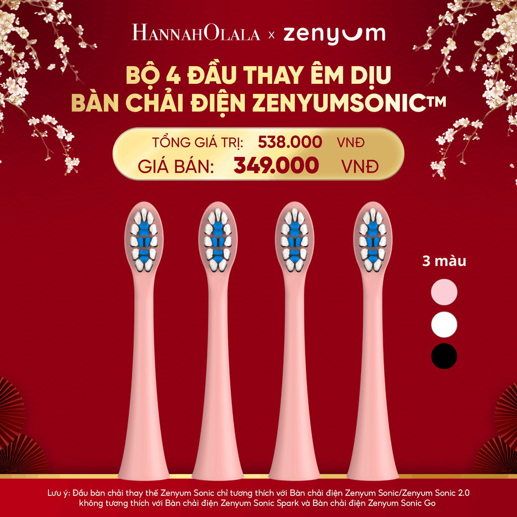  DEAL 6: HỘP 4 ĐẦU BÀN CHẢI ZENYUM SONIC PHIÊN BẢN ÊM DỊU 